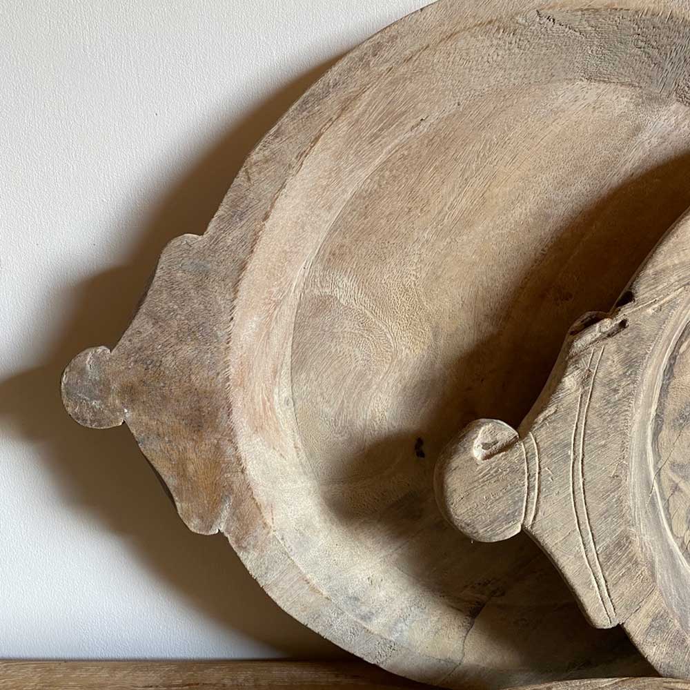 Vintage Wooden Chapati Bowl | Large - Image 2