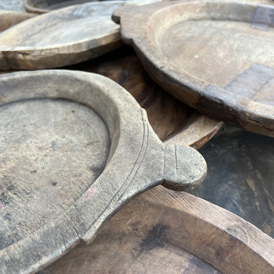 Vintage Wooden Chapati Bowl | Large - Image 4
