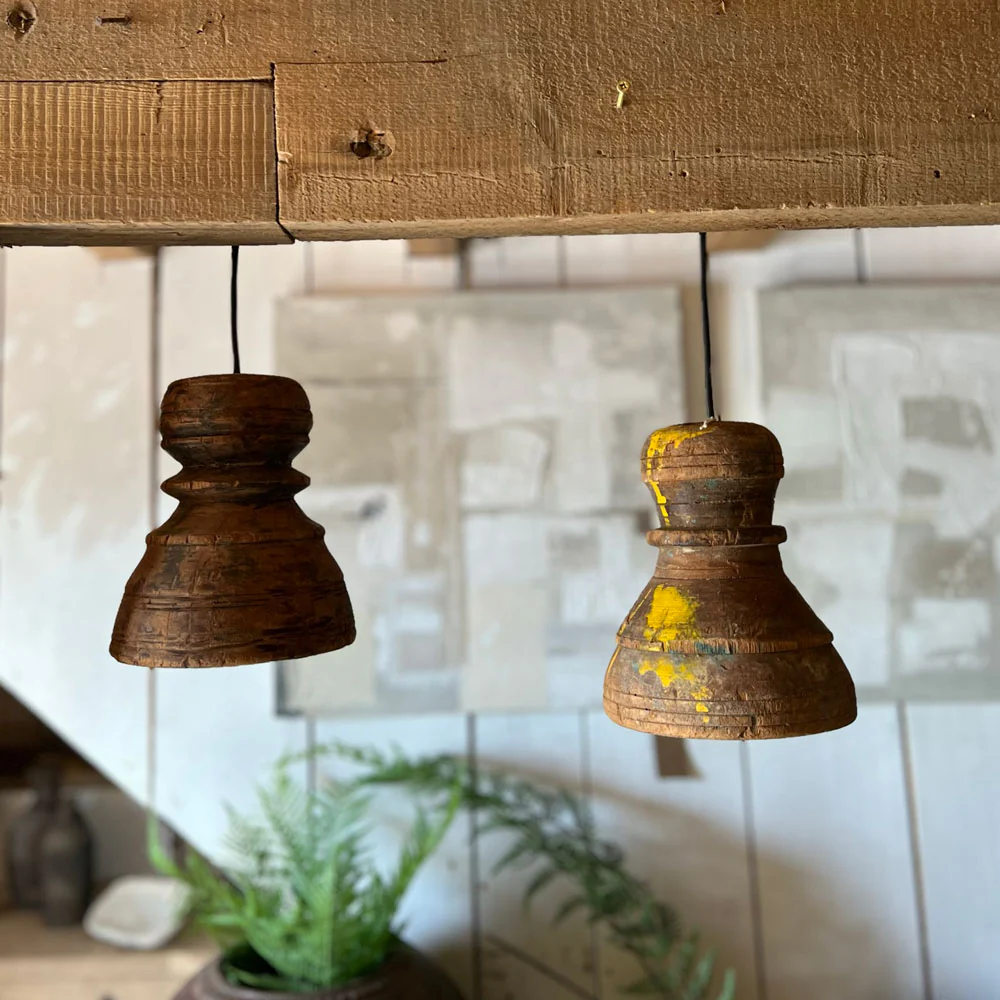 Vintage wooden pendant light - Image 2