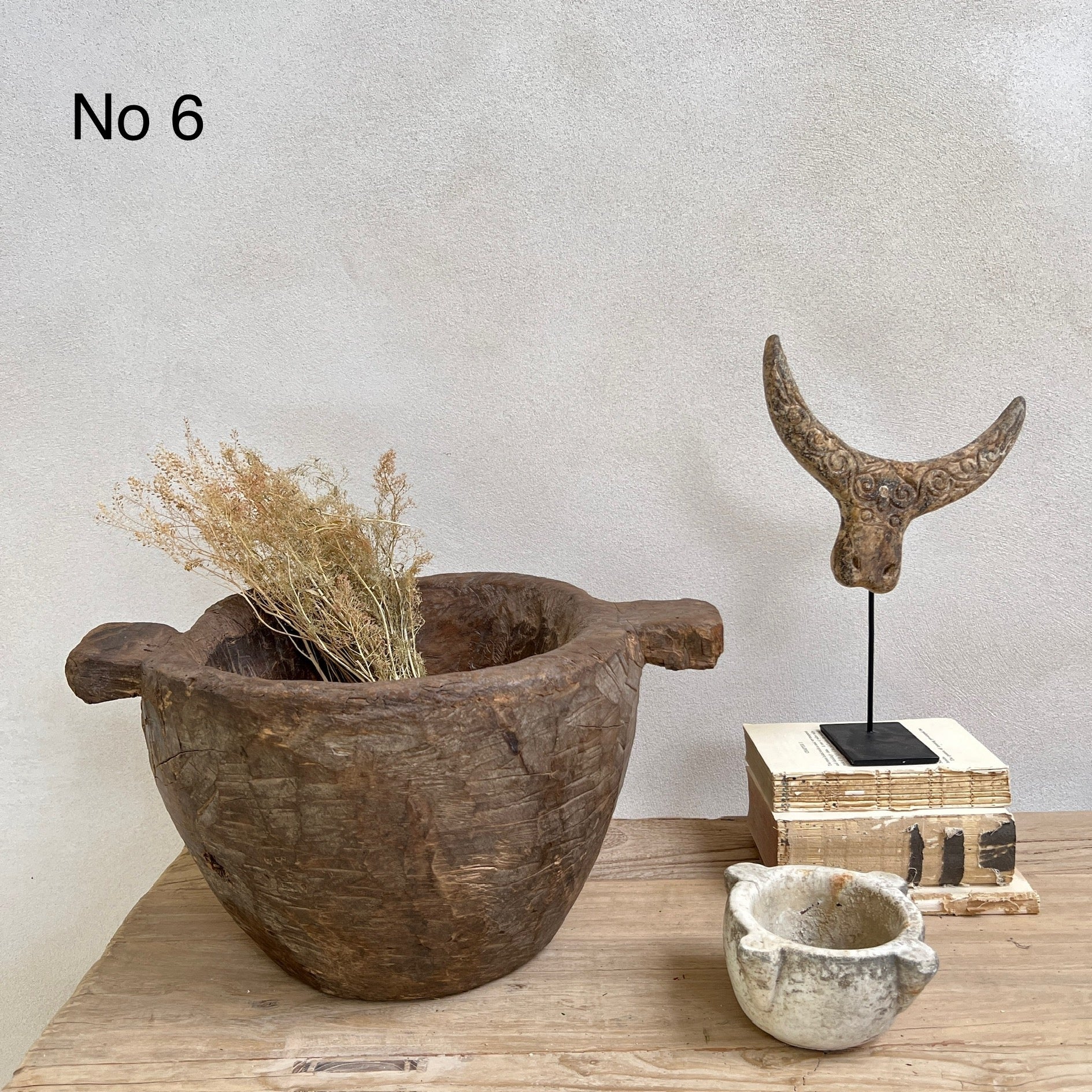 Vintage Wooden Tribal Mortar - Image 14