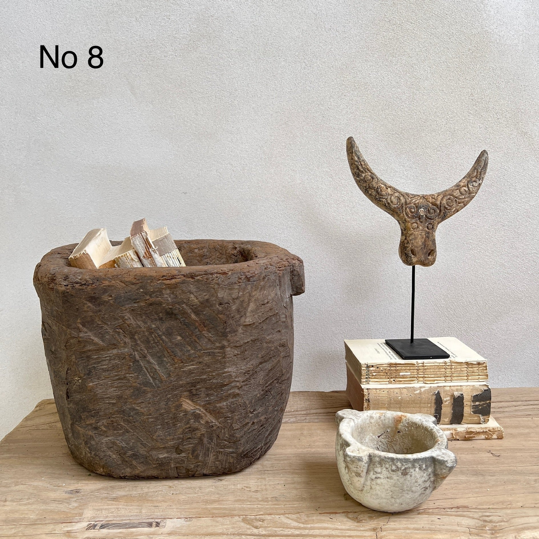 Vintage Wooden Tribal Mortar - Image 15