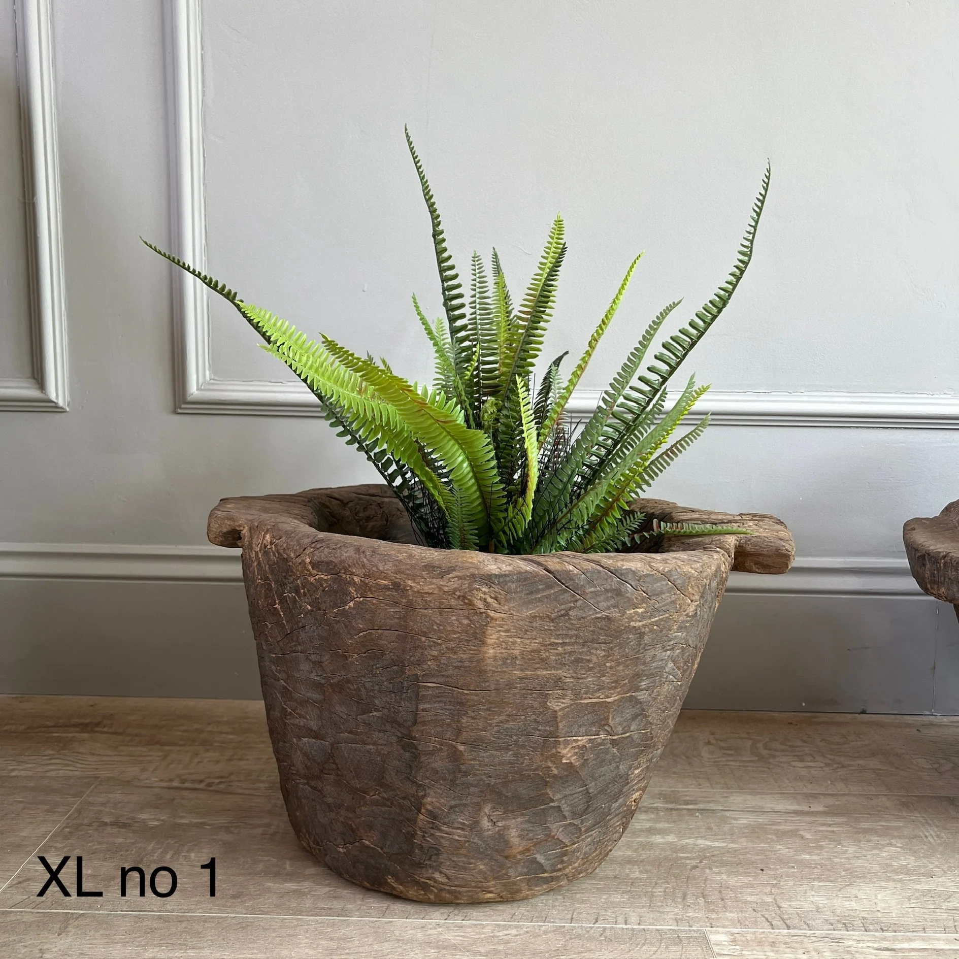 Vintage Wooden Tribal Mortar - Image 2