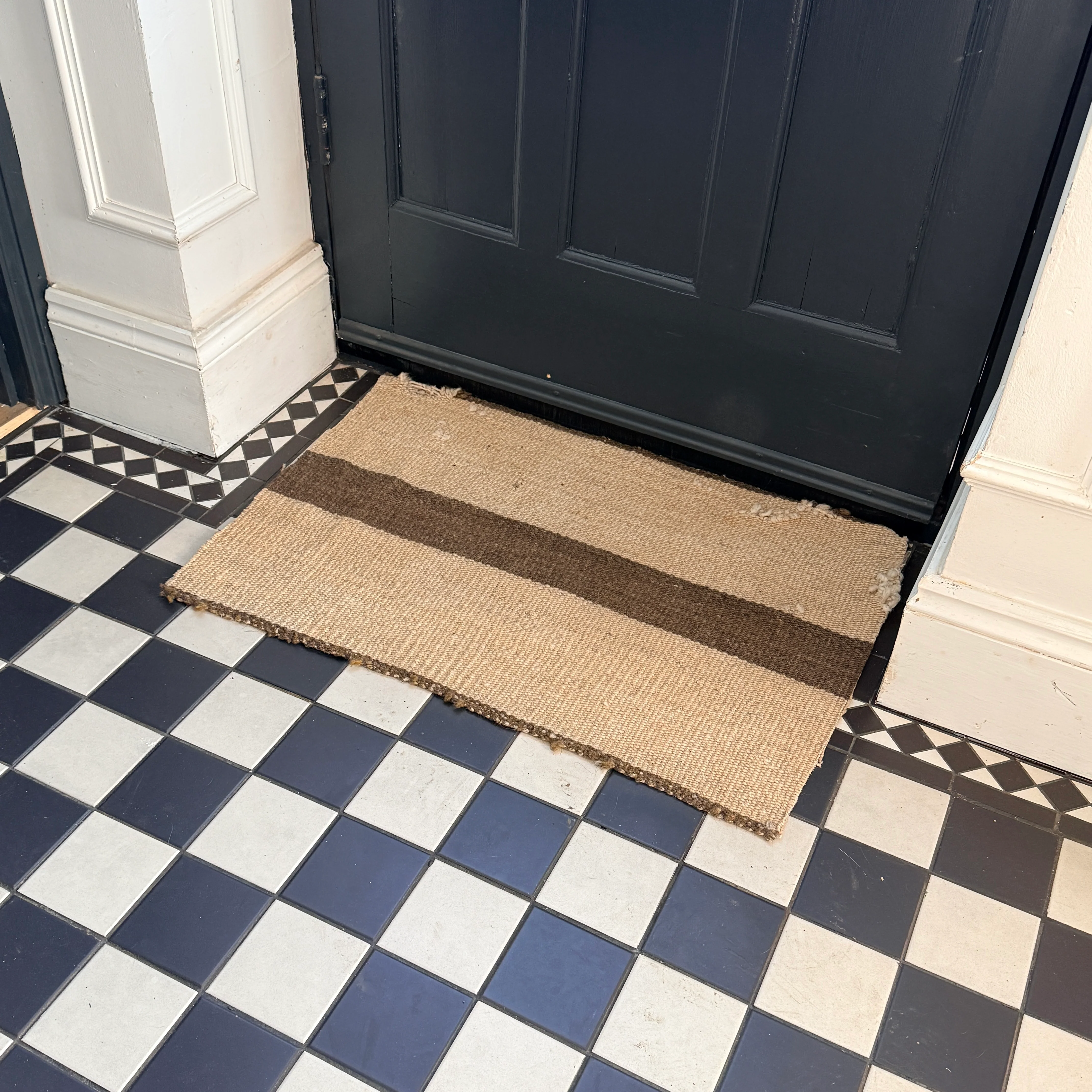 Vintage woven stripe door mat - Image 3