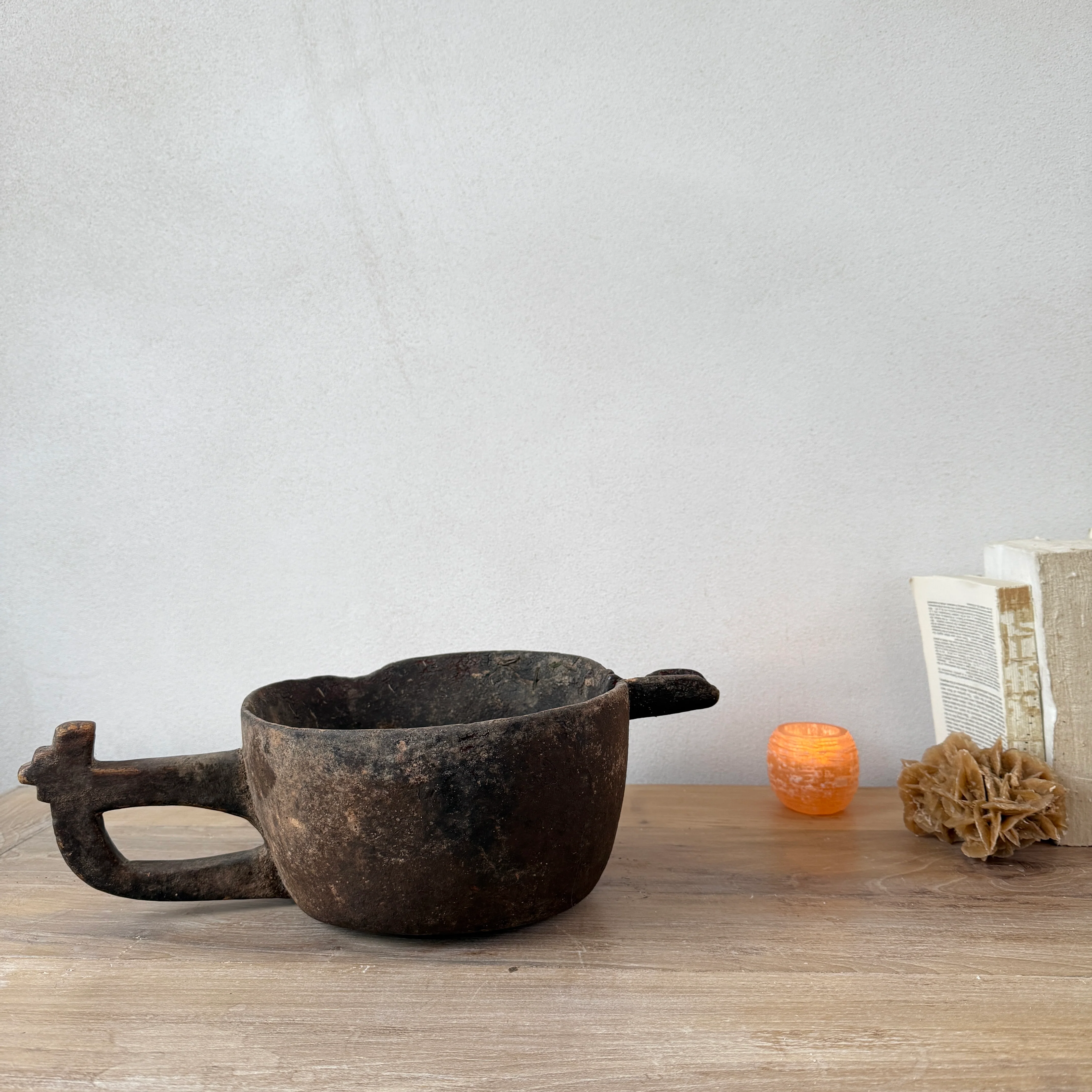 Wooden Antique Berber Spouted Bowl