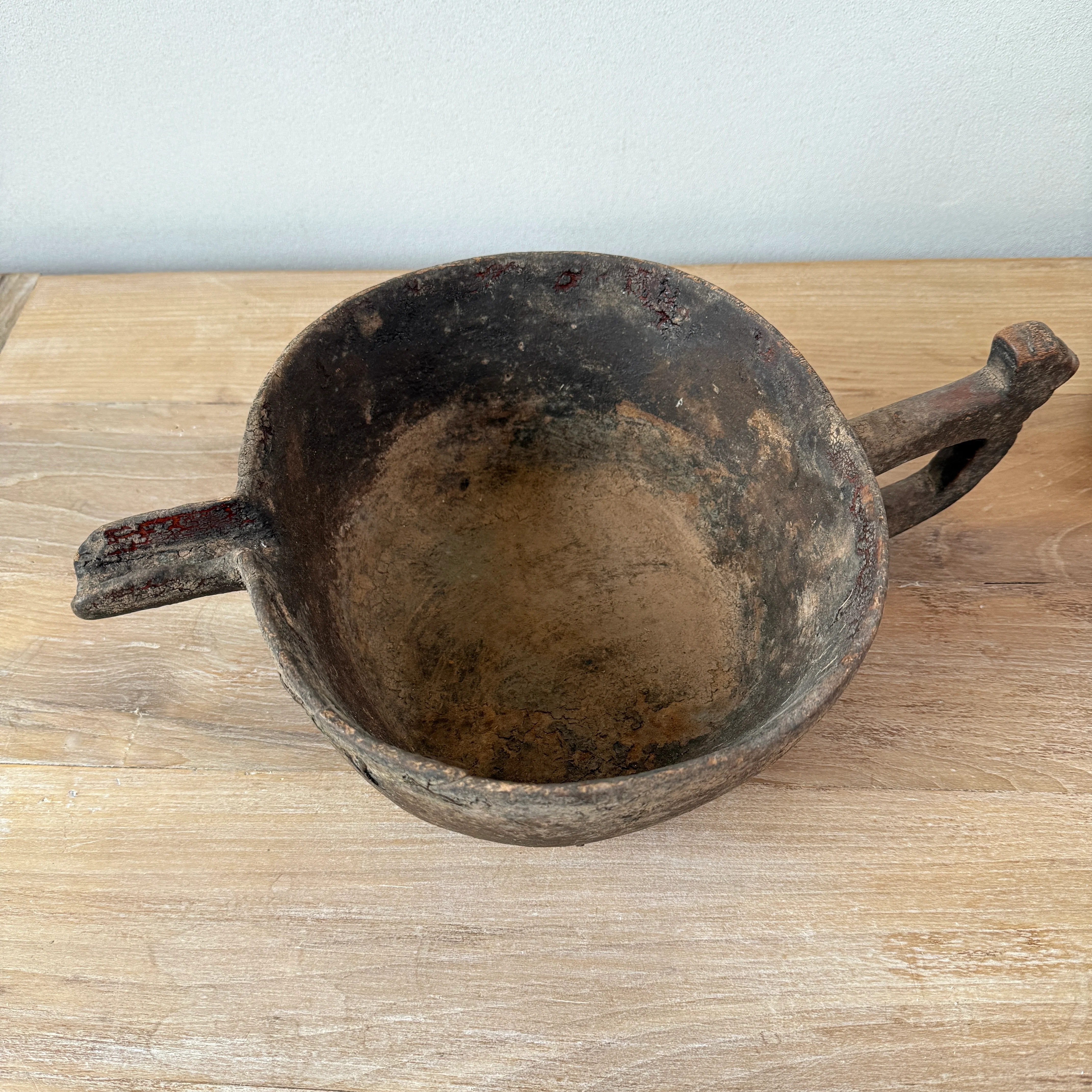Wooden Antique Berber Spouted Bowl - Image 3