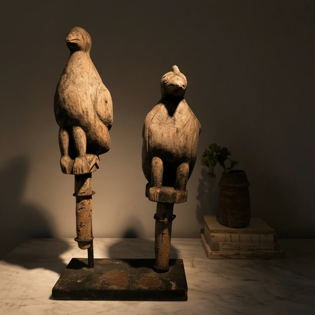 Wooden Two Birds Sculpture | Kadu - Image 3