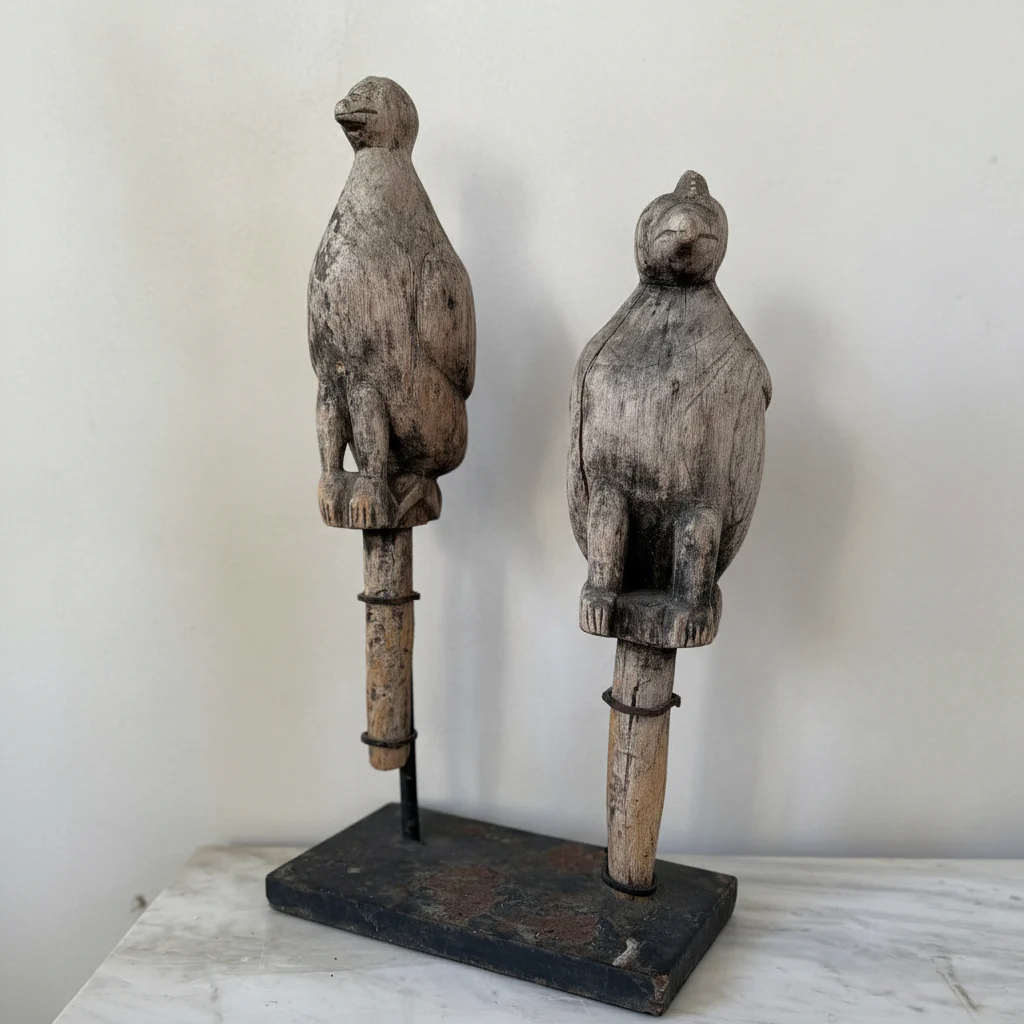 Wooden Two Birds Sculpture | Kadu - Image 4