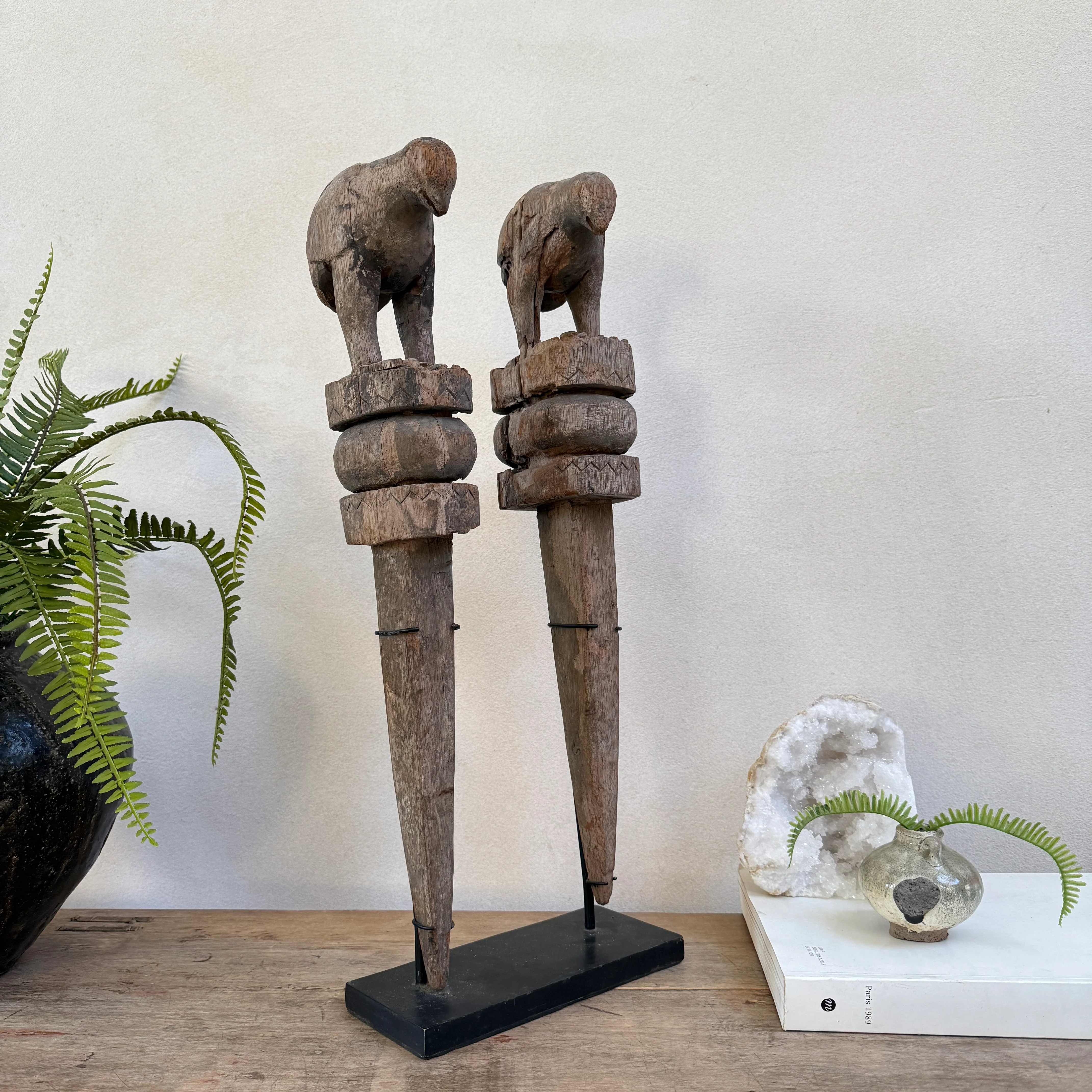 Wooden Two Birds Sculpture | Uma - Image 11