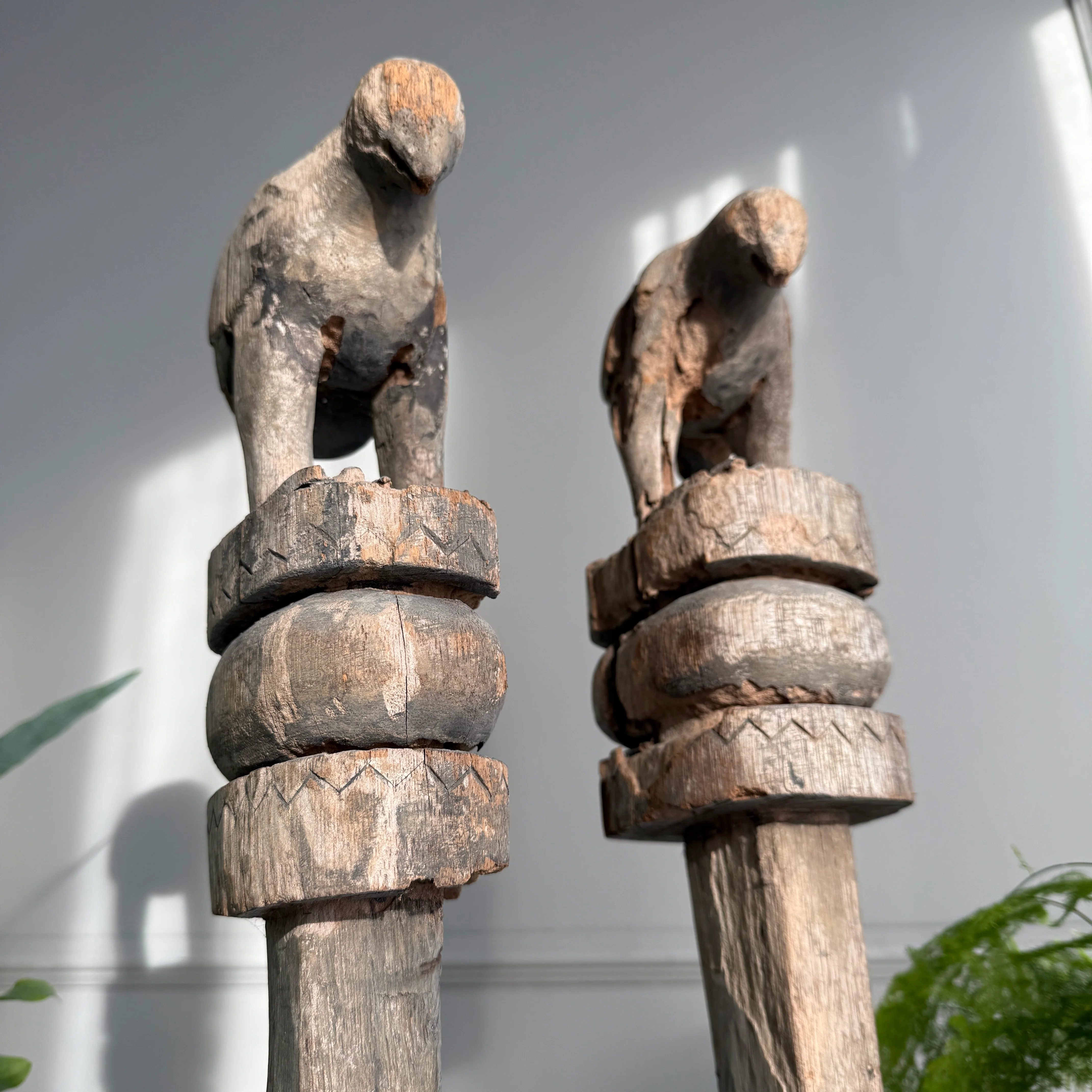 Wooden Two Birds Sculpture | Uma - Image 3