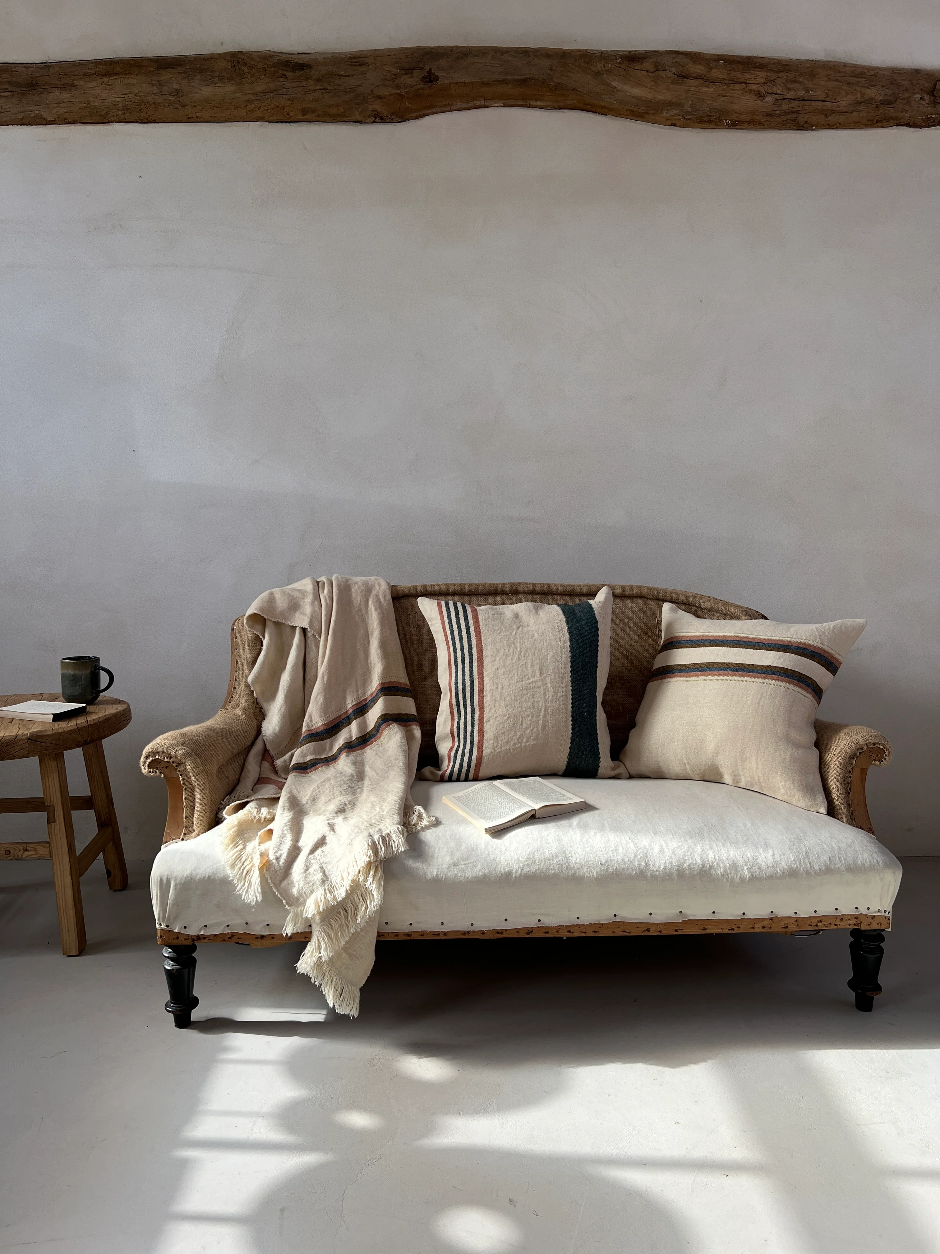 Woven linen striped throw Harlan - Image 3