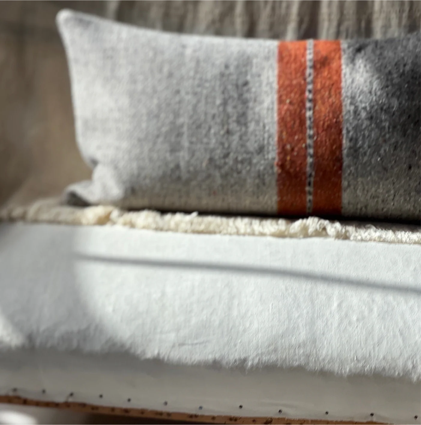 Woven striped Bolster cushion Montana - Image 2