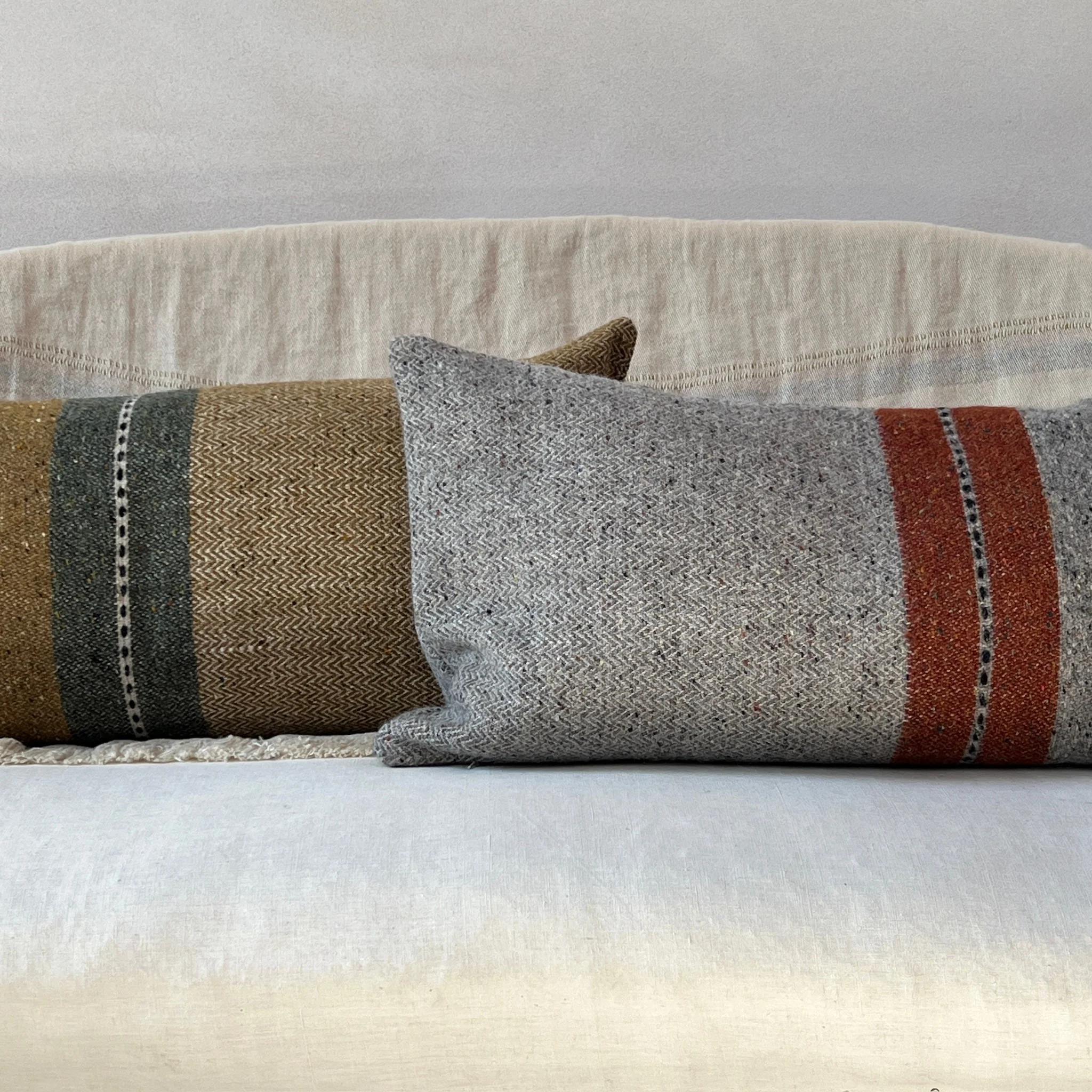 Woven striped Bolster cushion Montana - Image 5