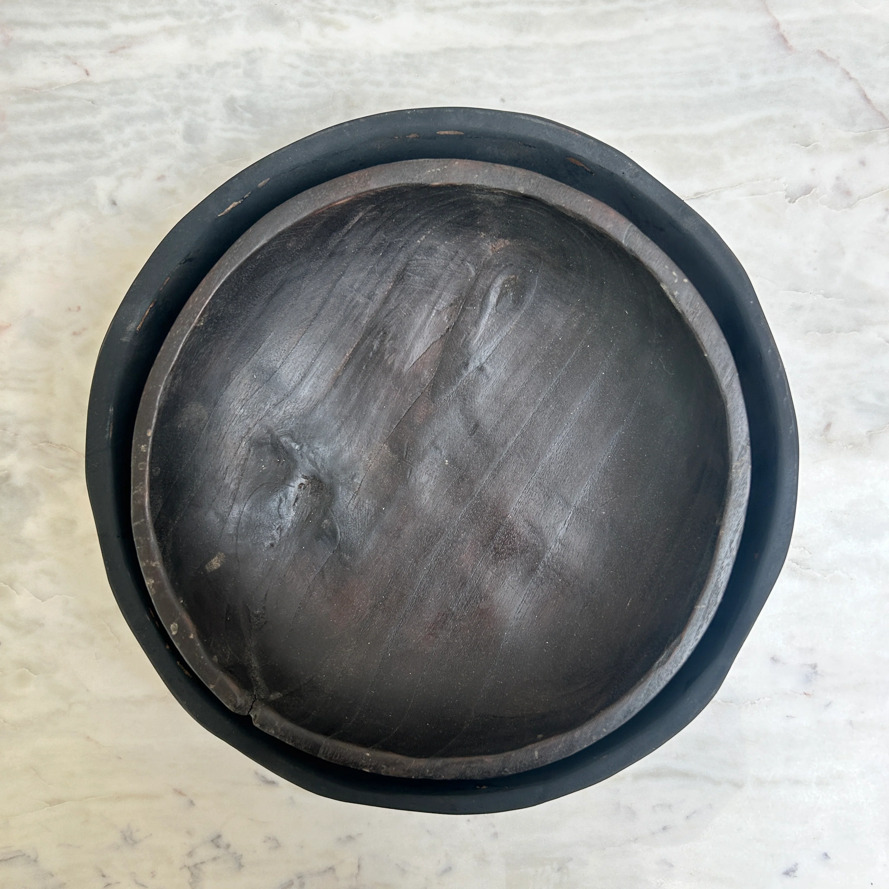 Yakising Black Carved Teak Bowls - Image 7