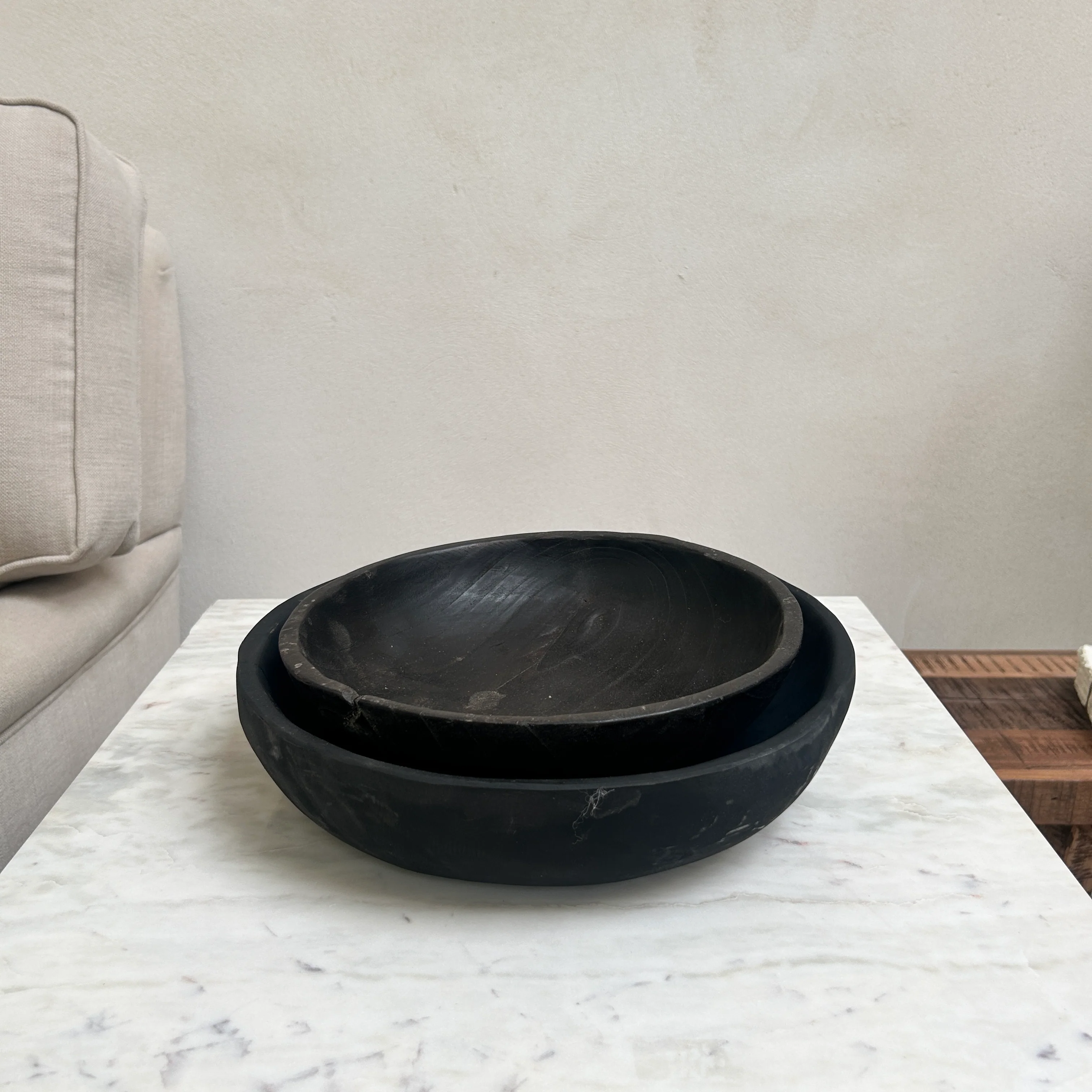 Yakising Black Carved Teak Bowls - Image 8
